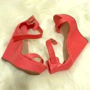 Size 7 Coral Wedge Sandals